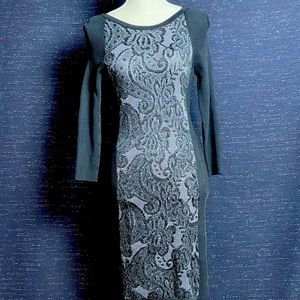 INC INTERNATIONAL CONCEPTS Sexy Black Bodycon Dress with Lace Panel.